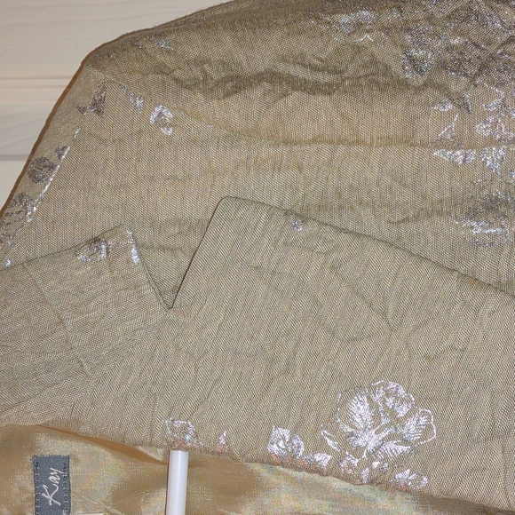 Vintage Serena Kay Paris cream & silver wrinkle style jacket/blazer EU 40/US 10! - Picture 3 of 6